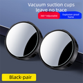 2Pcs Car Blind Spot Mirrors Suction Cup Vacuum Adsorption 360 Adjustable Round Rear View Convex Mirror Waterproof Black Frame for Cars SUVs.