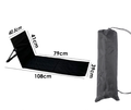 Portable Outdoor Folding Ground Chair with Back Support (Extra Long Black) - Lightweight Padded Beach Mat & Picnic Seat for Camping, Festivals & Parks.