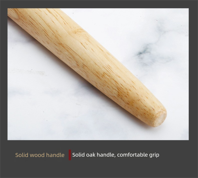 Danish Dough Whisk Slim Dual Ring Design Long Oak Wood Handle Bread Mixer Tool for Sourdough Starter Jars & Batters