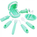 9 Piece Kids Dentist Pretend Play Set - Green Educational Medical Kit with Teeth Model, Toothbrush & Tools - Oral Hygiene Learning Toy for Toddlers & Preschoolers.