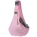 Pink Lightweight Breathable Pet Crossbody Bag with Adjustable Padded Strap & Reversible Double-Sided Design