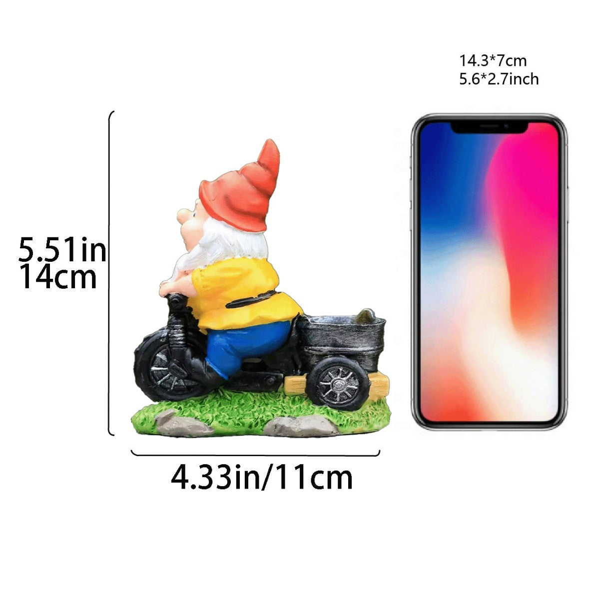 Whimsical Biking Gnome Garden Statue - Hand-Painted Resin Cycling Dwarf Sculpture for Patio, Lawn, and Outdoor Yard Decor