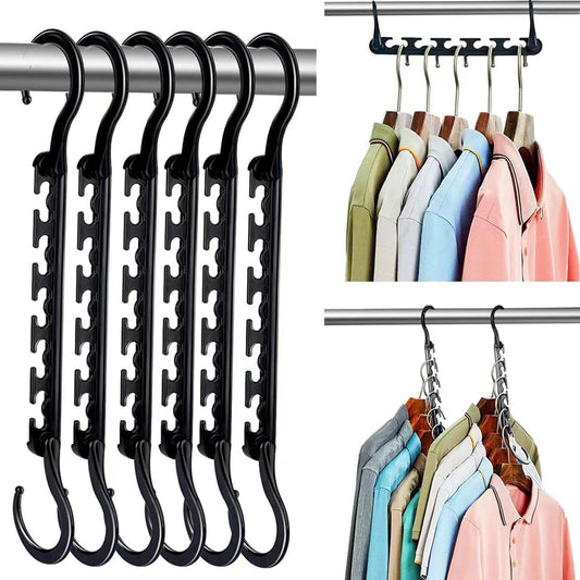 10-Pack 360° Rotating Magic Cascading Hangers - Space-Saving 10-Port Folding Clothes Rack