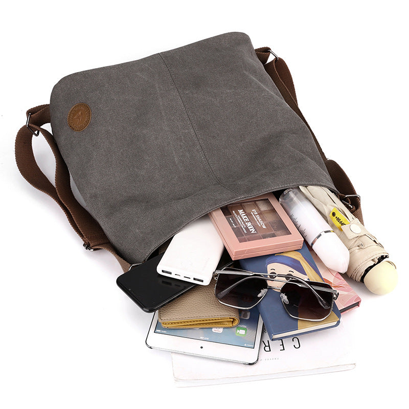 Coffee Versatile 3-in-1 Canvas Backpack and Shoulder Bag Large Capacity Handbag for Women Ideal for Travel School and Everyday Use
