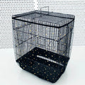 XXL Black Star【Height 40, Circumference 220】 Large Bird Cage Seed Catcher Net Cover - Adjustable Mesh Guard Splash-Proof Dust Cover for Indoor Outdoor Cages