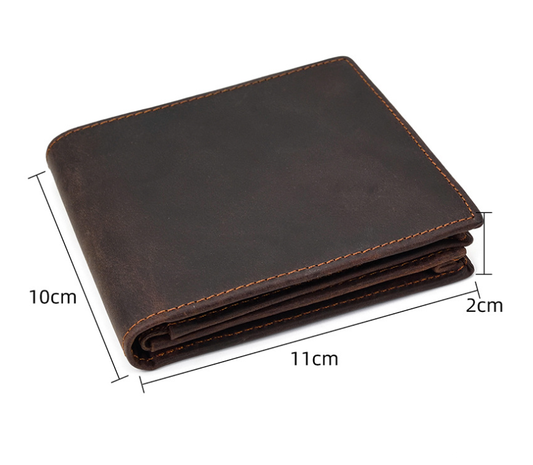 Dark Brown Vrtical Stroke Men's Vintage Wallet Multi-Card Slots Large Capacity Coin Purse Casual Clutch Bag for Everyday Use