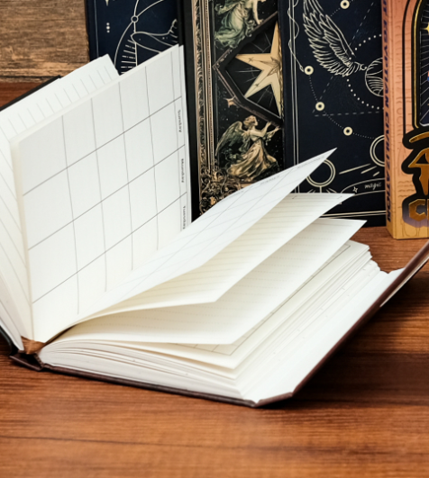Ancient Egyptian Cat Goddess Trifold Journal | Portable Student Notebook & Planner | Creative Mystical Diary Gift.