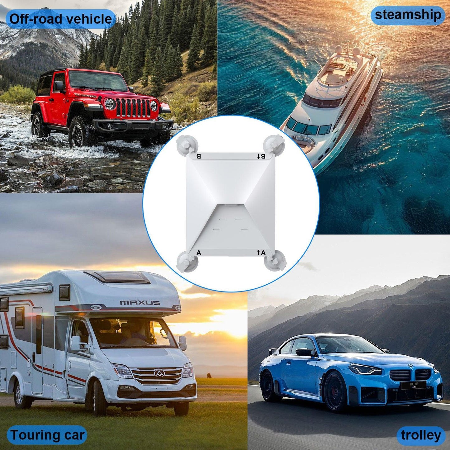 10 Pcs White Heavy-Duty Suction Cup Mount for Starlink Mini - All-Weather Car, RV & Boat Bracket.