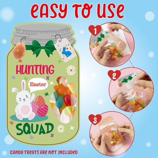 24-Piece Easter Themed Gift Tags Set â Fun Jar-Style Labels for Classroom Exchange, Party Favors and Holiday Crafts.