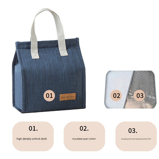2-Piece Black Vertical Lunch Tote Set â Compact Insulated Meal Bag with Large Capacity and Durable Handle for Daily Use.