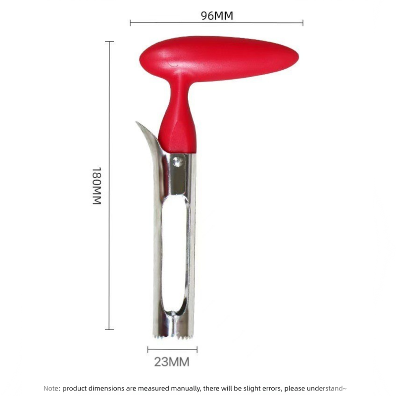 Red Set of 2 Stainless Steel Apple Corers – Heavy-Duty Fruit Core Remover Tool with Comfort Grip, Easy to Use & Clean, for Apples, Pears, and Similar Fruits