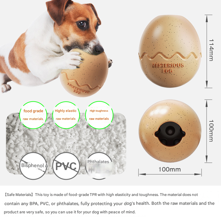Red Mysterious Egg Slow-Feeder Treat Dispenser for Dogs – Food-Grade TPR Interactive Toy with 7 Internal Feeding Posts, Freezable and Dishwasher-Safe Design