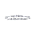 Silver 4.0mm Iced-Out Zirconia Tennis Bracelet with Secure Clasp - Classic Luxury Rhinestone Tennis Chain for Men & Women (7 Inches)