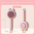 2 Pcs Pink Pet Self-Cleaning Slicker Brush for Cats and Dogs - Rabbit Ear Design with Stainless Steel Needles and ABS Handle - Gentle Deshedding and Massage Tool for Long Hair Breeds