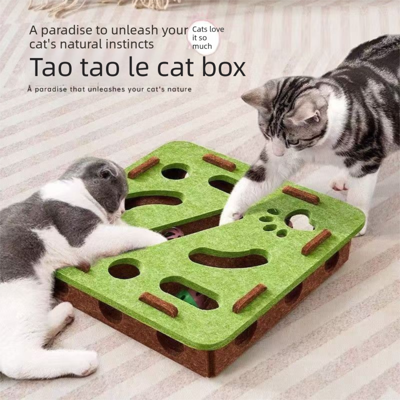 2-piece Grey cat toy set—featuring square and flower shapes—is an excellent choice for feline entertainment and relaxation. It also serves as a fun maze for kittens and pets, and includes six bells.