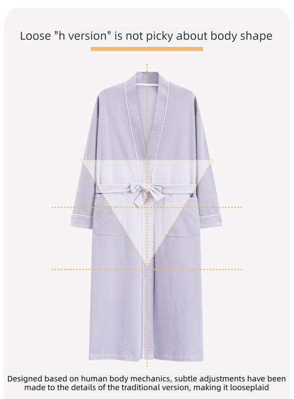 Pink 2XL size Women's Cotton Robe — Autumn/Winter Bathrobe & Morning Gown | Long Sleeve, Mid-Length, Plus Size | Loose, Comfortable, and Machine Washable | Suitable for All Seasons