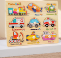 Puzzle Board for Toddlers - Early Learning Shape Sorter & Hand-Eye Coordination Toy for Kids 3+, Educational & Durable【traffic Style】
