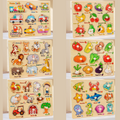 6-Pce Puzzle Board for Toddlers - Early Learning Shape Sorter & Hand-Eye Coordination Toy for Kids 3+, Educational & Durable【Ocean Style+Animal Style+Farmhouse Style+Fruit Style+Vegetable Style+traffic Style】