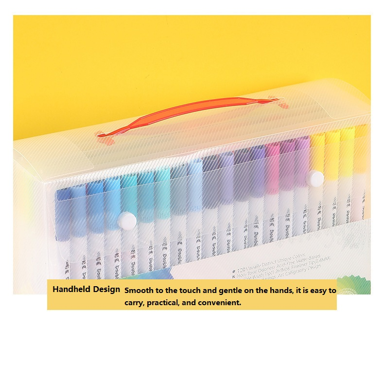 White 120 COLOURS Dual-Tip Watercolor Marker Set - Colors Washable Art Pens with Brush & Fine Tips for Kids, Students & Artists
