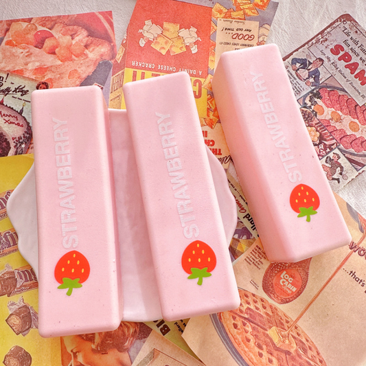 Strawberry Super Wet Soft Milk Bar Squishy Toy, Slow Rising PU Stress Relief Squeeze Stick, Ultra Soft Finger Sucking Decompression Toy, Fidget Sensory Toy for Kids Adults Ages 6+