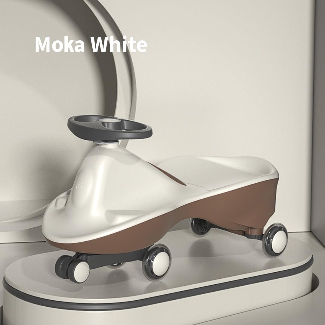 Moka White-Glide Walker Swing Car Twist Car Rind On Toy Italian Designer For Children Outdoor.
