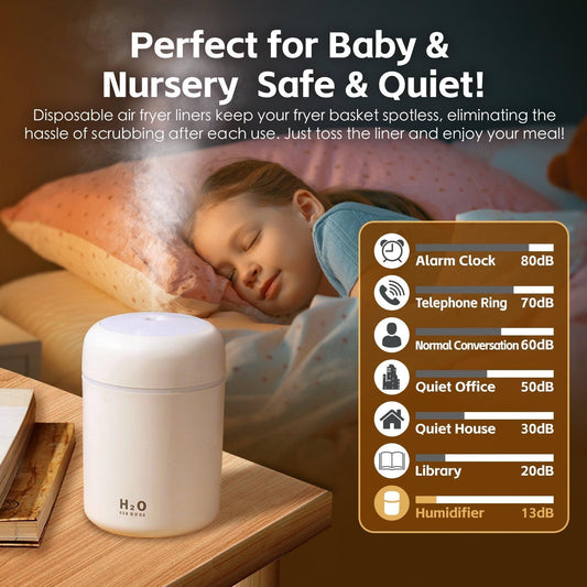 Living Today Mini LED Ultrasonic Humidifier 300ml.