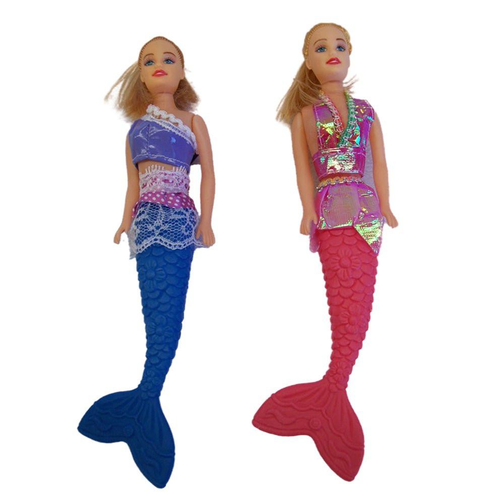 2x Mermaid doll in bag - Blue.