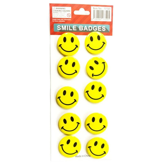 Smiley face badges - Large 5.5cm.