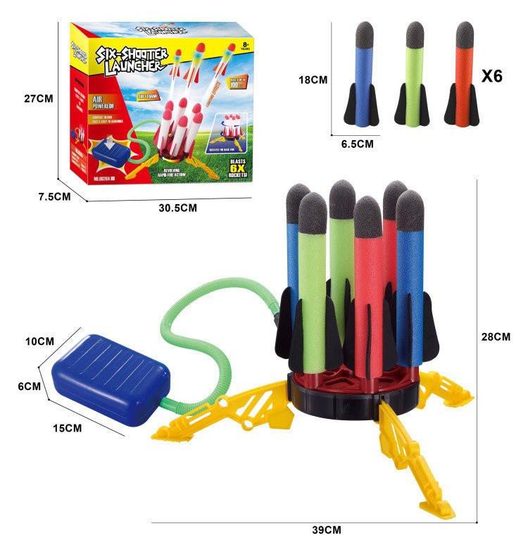 Air Power Foam Rocket Shoot Up Stomp Launcher Kids Outdoor Activities Toys.