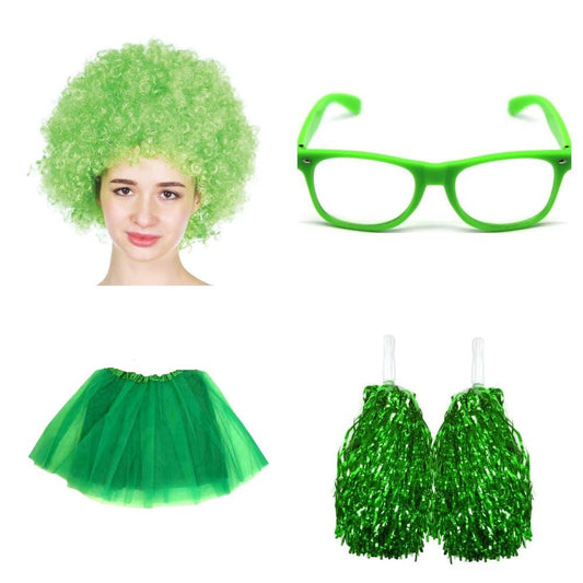 School house carnival colour celebrates kit Wig Glasses Tutus and Pom Poms - Yellow.