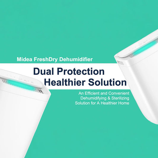 Midea FreshDry Dehumidifier Air Purifier 12L/Day with HEPA Filter Low Noise.