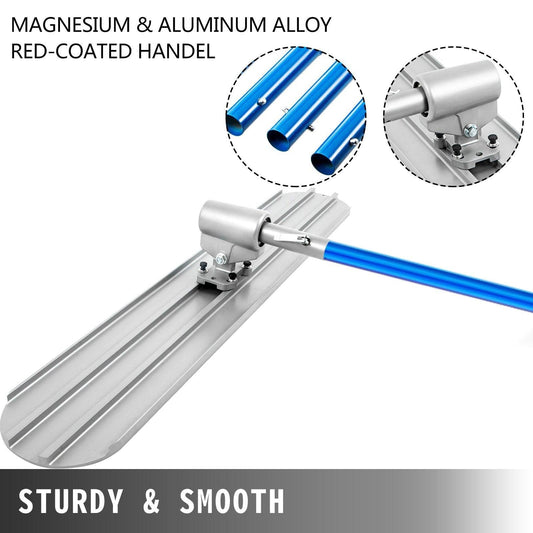 Bull Float Magnesium Concrete Float 48 x 8" Round End Concrete Float Tool Cement Tool Bull Concrete Kit Bull Float with 4 Float Handle Bull Float Bracket Concrete Tools Finishing Bull Float.