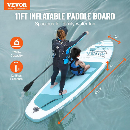 Inflatable Stand Up Paddle Board, 152 mm Wide SUP Paddleboard, with Board Accessories, Pump, Paddle, Fin, Phone Bag, Backpack, Ankle Leash, Repair Kit, Non-slip Deck for Youth & Adults.
