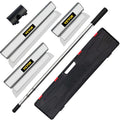 Skimming Blade Set,10"+16"+24" Blades + 35"-78" Extension Handleï¼European Stainless Steel Construction Knife, Aluminum Blade Profile Smoothing Knockdown Spatula for Gyprock/Drywall/Wall-Boa.