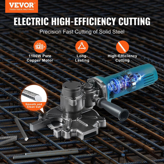1100W Electric Rebar Cutter Cutting up to 3/2In 4-40mm.