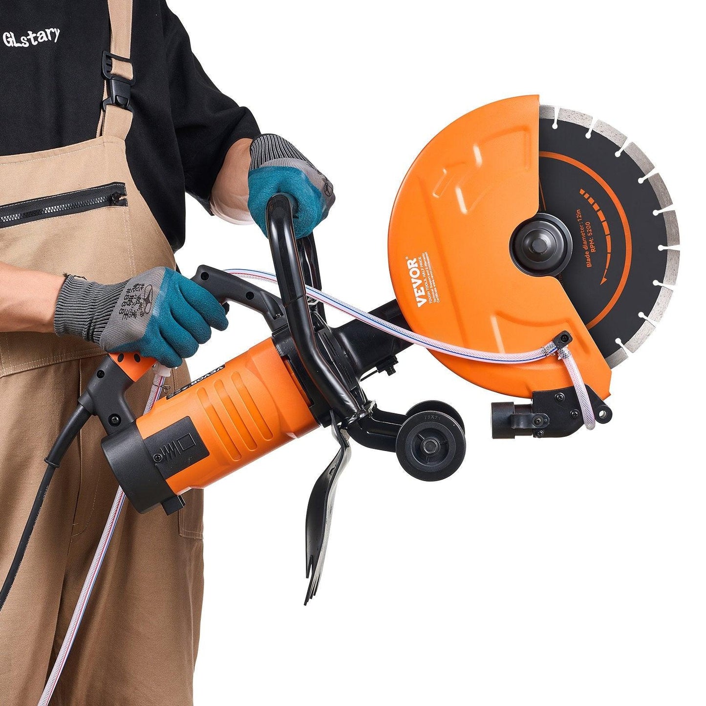 30.48cm Electric Concrete Saw Wet/Dry Saw Cutter with Water Pump and Blade.