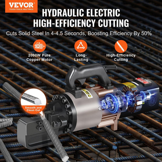 2000W Electric Hydraulic Rebar Cutter Cutting up to 1.1 Inch 5-28mm.