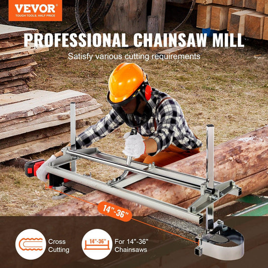 Portable Chainsaw Mill 14"-36" Guide Bar 0.2"-11.81" Cutting Thickness.