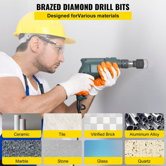 Diamond Drill Bits 6PCS Diamond Hole Saw 20/35/40/50/55/68mm Tile Hole Saw Kit Vacuum Brazed Diamond Drill Bit 0.59in/15mm Segment Tile Hole Saw w Storage Case for Tile Ceramic Porcelain Marble.
