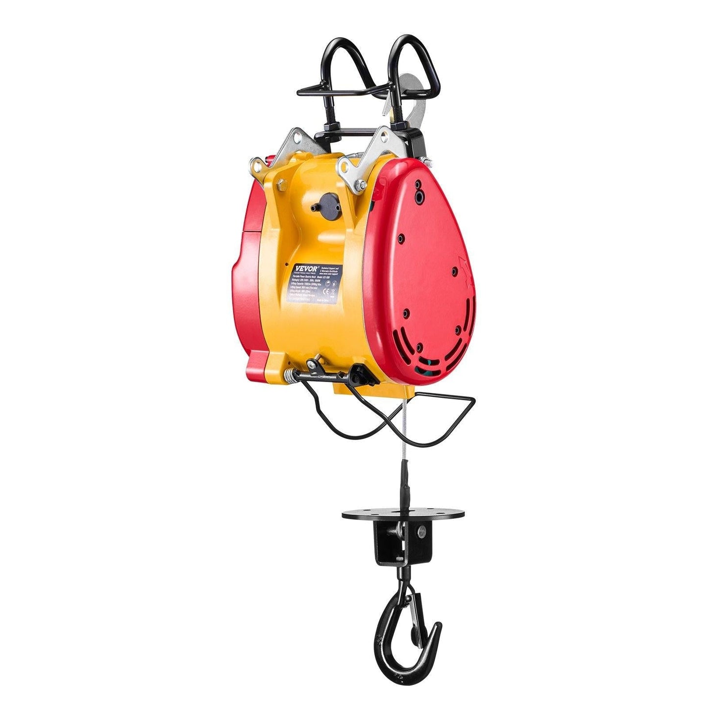 2-in-1 Electric Hoist Winch, 500 KG Capacity, 1800W Portable Power Winch, 30 m Lifting Height, 11 m/min with Wire and Wireless Remote Control, for Garage, Warehouse, Factory Lifting Towing.