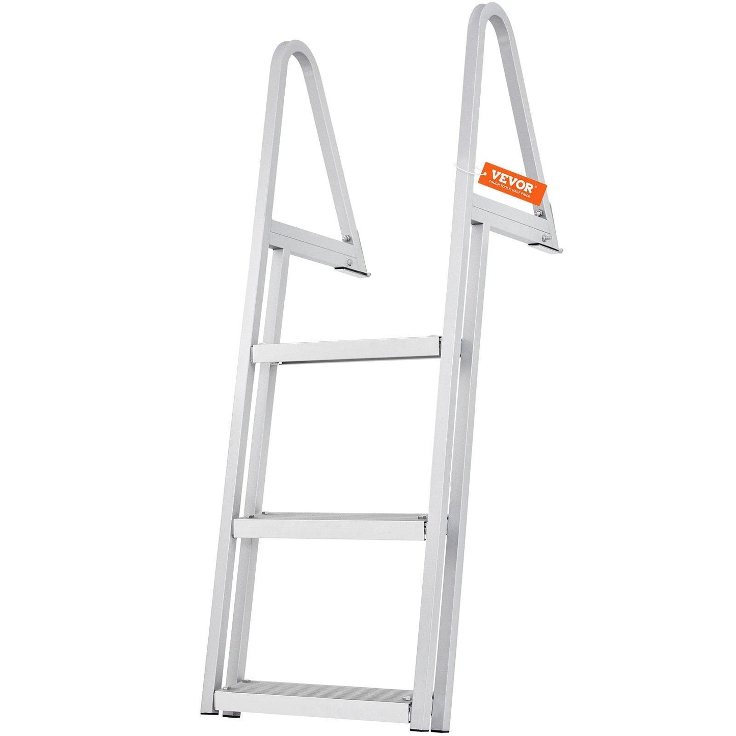 Dock Ladder, Removable 3 Steps, 159 kg Load Capacity, Aluminum Alloy Pontoon Boat Ladder with 101.6 mm Wide Step & Nonslip Rubber Mat, Easy to Install for Ship/Lake/Pool/Marine Boarding.