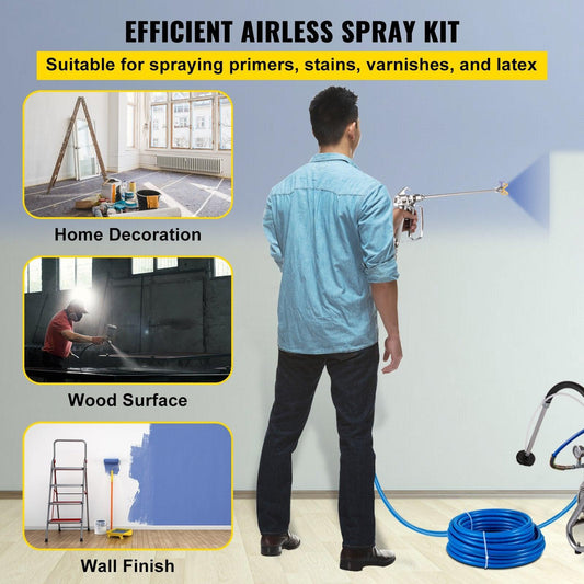 Airless Paint Spray Hose Kit 50ft 1/4in Swivel Joint 3600psi with 517 Tip.