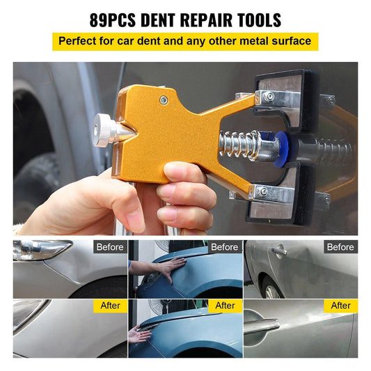 Paintless Dent Removal Rods Stainless Steel Rod Tool Kit 89pcs Dent Repair.