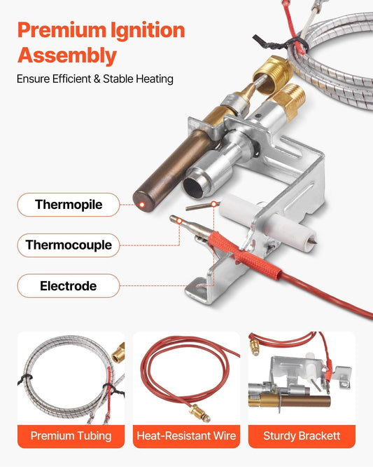 Gas Pilot Assembly, OE 103779-01, PP231, NG8218 Fireplace Natural Gas Ignition Replacement, Compatible with CIVF-25, CIVF-25CF, VFH-33M, VFH-33R, VFH-33T, VFHS-20R, VFSR-16, VFSR-18 Models.
