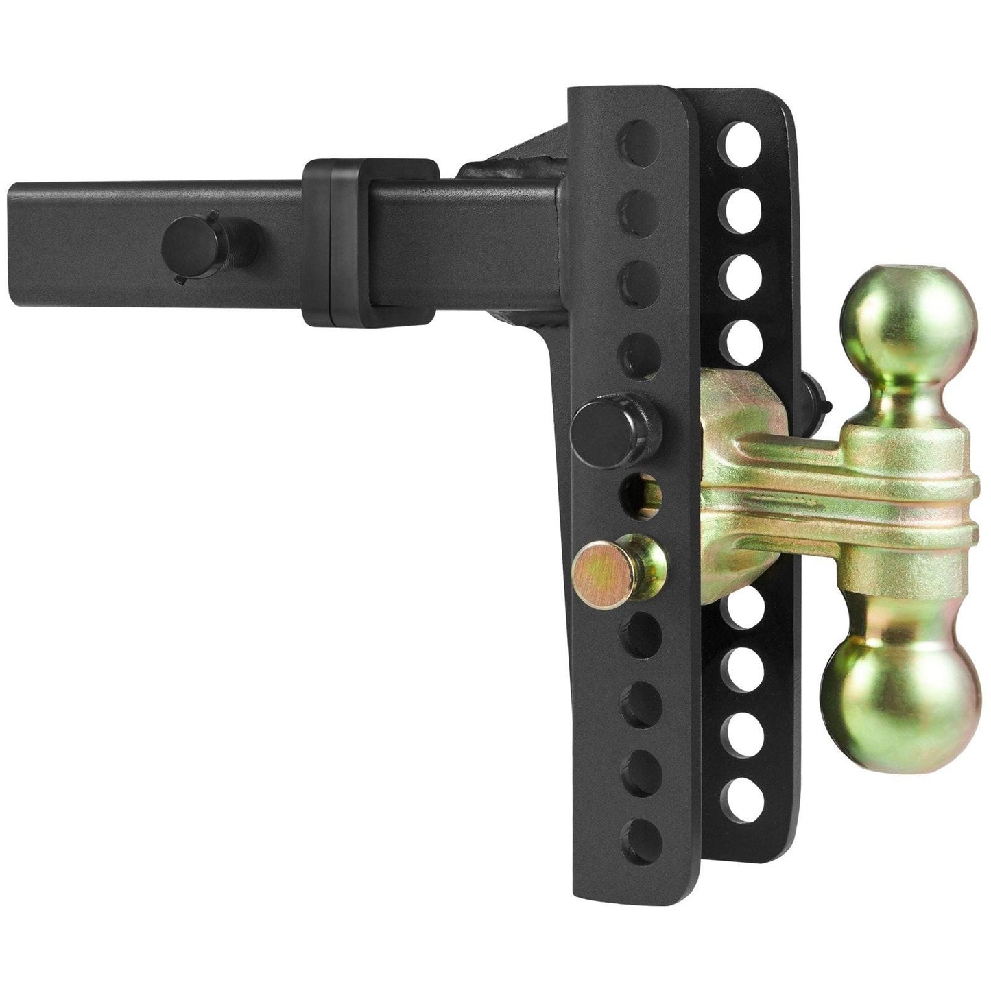 Adjustable Trailer Hitch, 203.2 mm Drop & 165.1 mm Rise Hitch Ball Mount with 50.8 mm Receiver, Solid Tube, 6350 kg GTW, 50.8 m and 58.7 mm 45# Steel Tow Balls with Key Lock for Truck Towing.