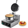 Commercial Waffle Maker, 1230W Round Waffle Baker Machine, Non-Stick Stainless Steel Belgian Waffle Iron with Temperature and Time Control, Handle, for Restaurant Bakery Snack Bar Family.