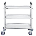 VEVOR Stainless Steel Cart, 3 Layers Lab Utility Cart 181 kg Weight Capacity, Medical Cart with Lockable Universal Wheels, for Lab, Clinic, Kitchen, Salon.