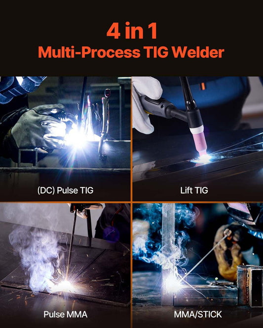 TIG Welder 4-In-1 Welding Machine Pulse MMA Lift STICK IGBT Inverter LED.
