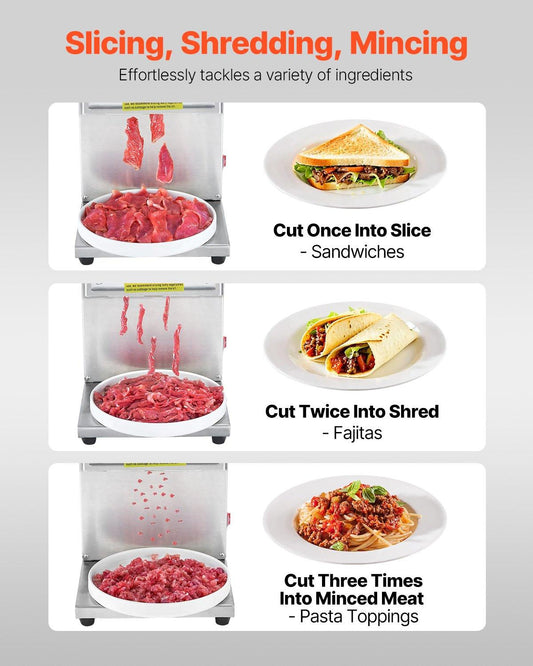 Electric Meat Cutter Machine 850W Commercial Meat Slicer Cutting Machine.