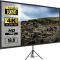 Tripod Projector Screen with Stand 70 inch 16:9 4K HD Projection Screen Stand Wrinkle-Free Height Adjustable Portable Screen for Projector Indoor & Outdoor for Movie, Home Cinema, Gaming, Office.